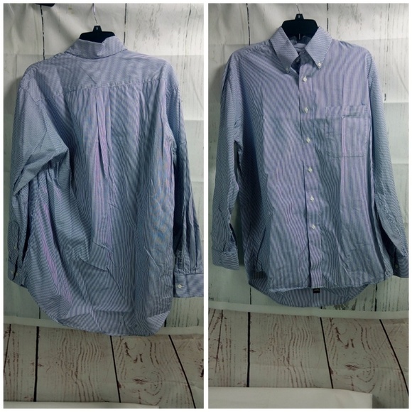 Member's Mark Blue White Stripe Shirt 15/33 - Picture 2 of 7